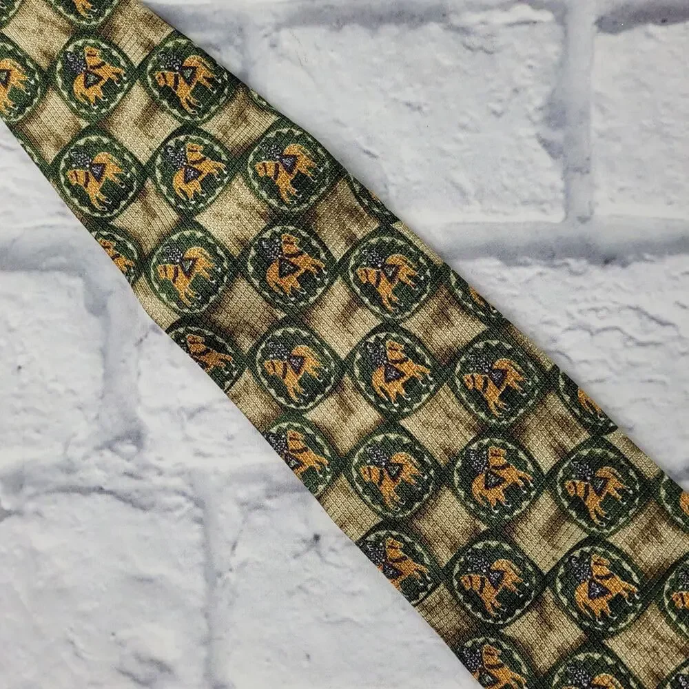 Dunhill Medieval Knight on Horse Medallion Silk Tie